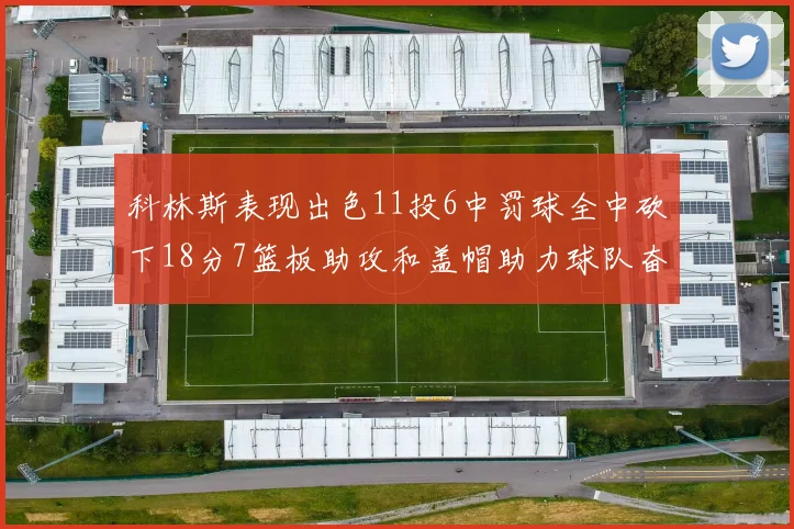 科林斯表现出色11投6中罚球全中砍下18分7篮板助攻和盖帽助力球队奋战